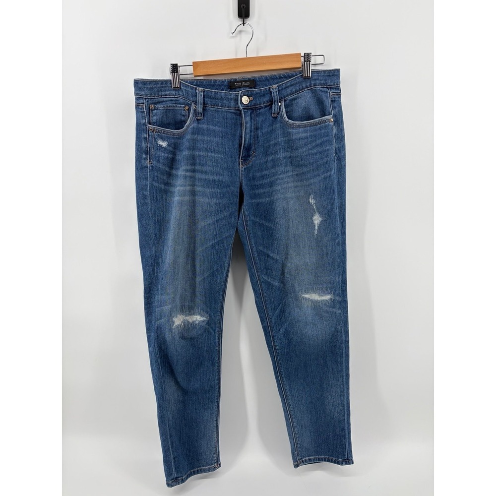 White House Black Market Jeans, Blue Girlfriend Distressed Stretch, Women‎ 10